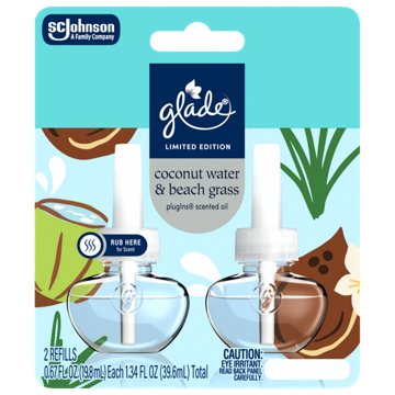 Glade PlugIn Scented Oil Refills - Coconut Water & Beach Grass, 2 ct