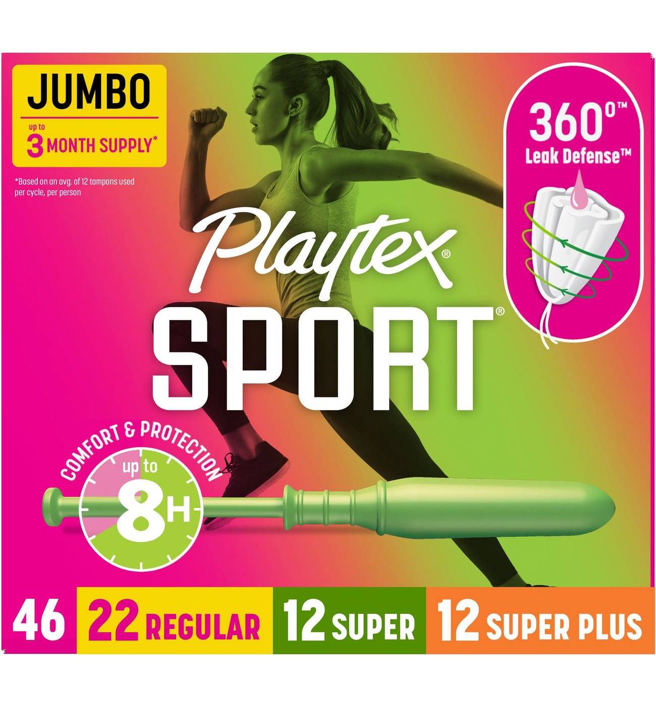 Playtex Sport Tampons, Multipack (Regular/Super/Super Plus Absorbency); image 1 of 8