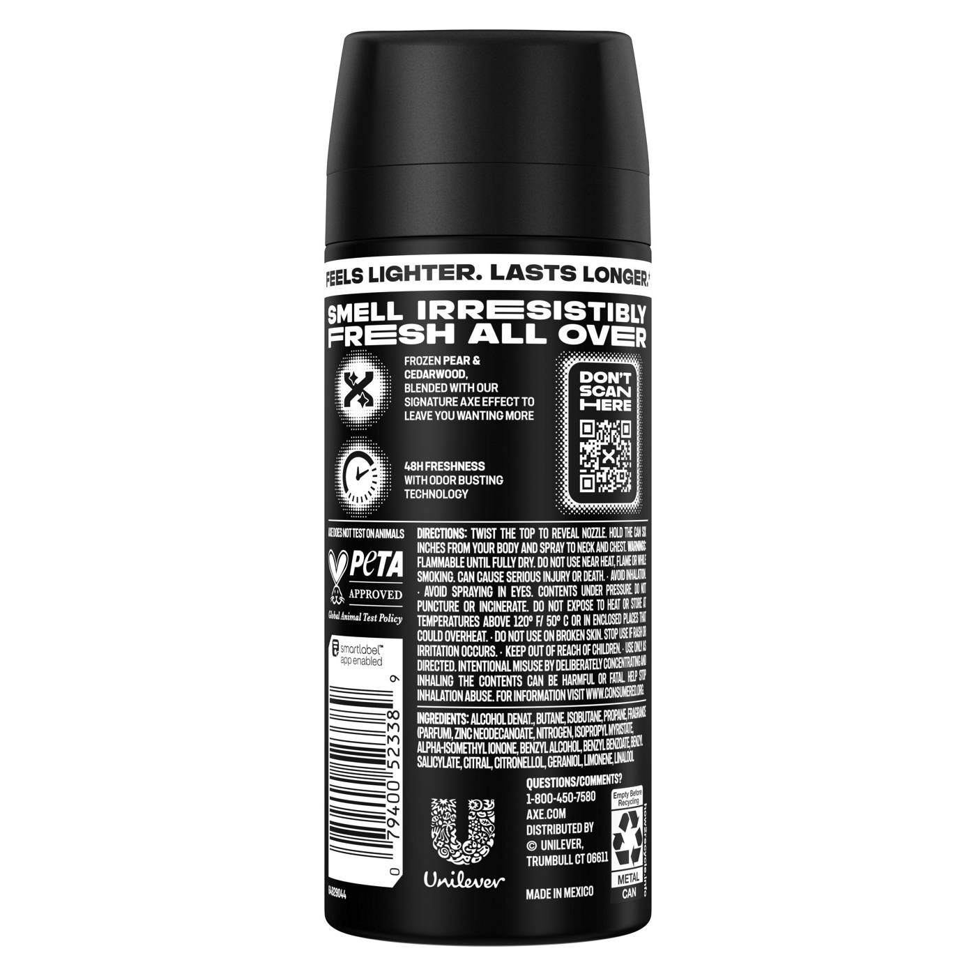 AXE 48 Hr Aluminum Free Deodorant Body Spray - Black; image 3 of 4