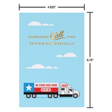 H-E-B Brand Shop Thinking of You Card for Anyone (Texan Essentials), 6.75" x 4.625"