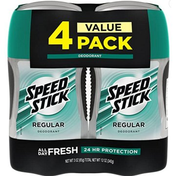 Speed Stick Men 24 Hr Deodorant Solid - Regular, 4 pk