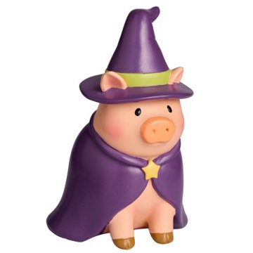 Destination Holiday Witch Pig Resin Halloween Table Decor