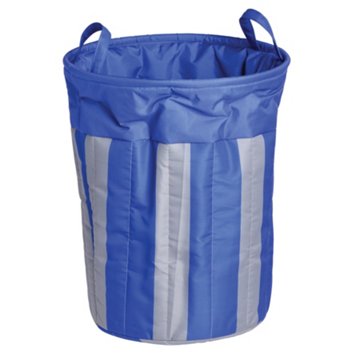 Destination Holiday Quilted Blue & Gray Striped Laundry Hamper