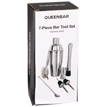 Queenbar Stainless Steel Bar Tool Set, 7 pc
