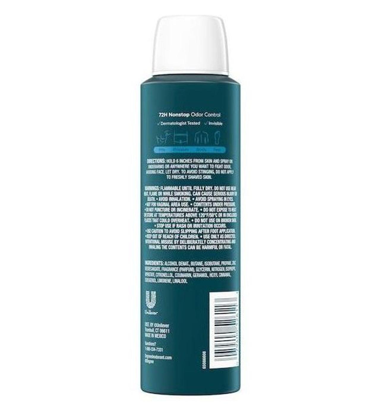 Degree Men 72 Hr Aluminum Free Whole Body Deodorant Spray - Cool Rush; image 2 of 2
