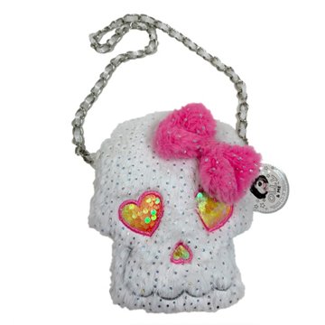 Olly & Me Faux Fur & Sequin Skull Plush Bag