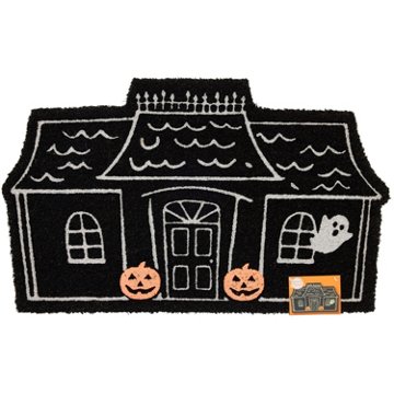 Destination Holiday Glitter Haunted House Coir Halloween Doormat, 18'' x 30''