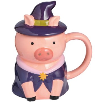 Destination Holiday Witch Pig Mug With Hat Lid
