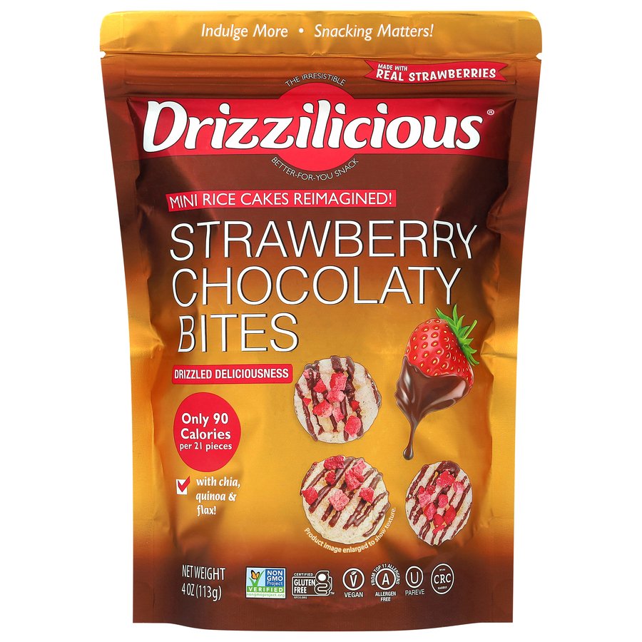 Drizzilicious Mini Rice Cakes - Strawberry Chocolaty Bites - Shop Rice ...