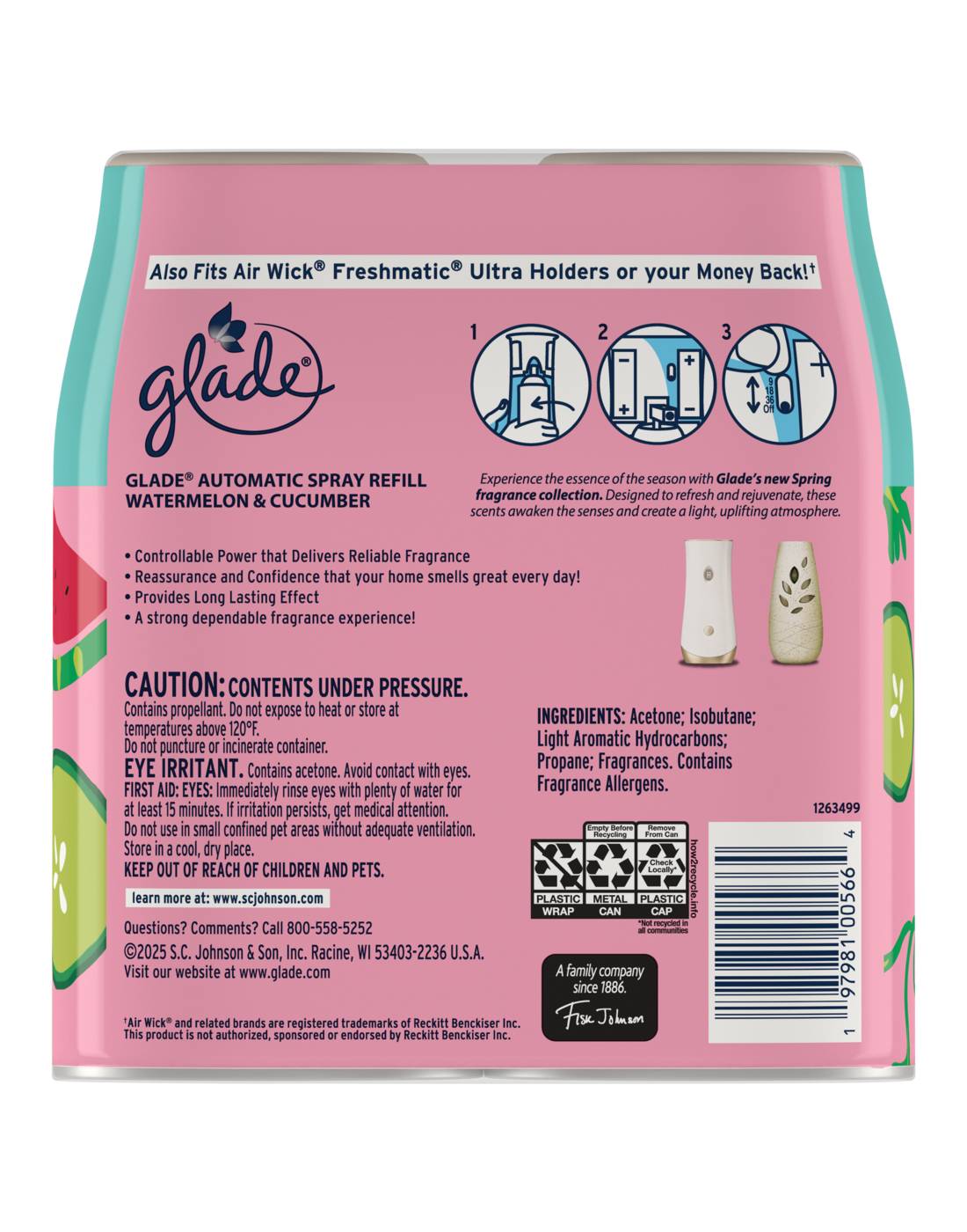 Glade Automatic Refill Spray Value Pack - Watermelon & Cucumber; image 2 of 2