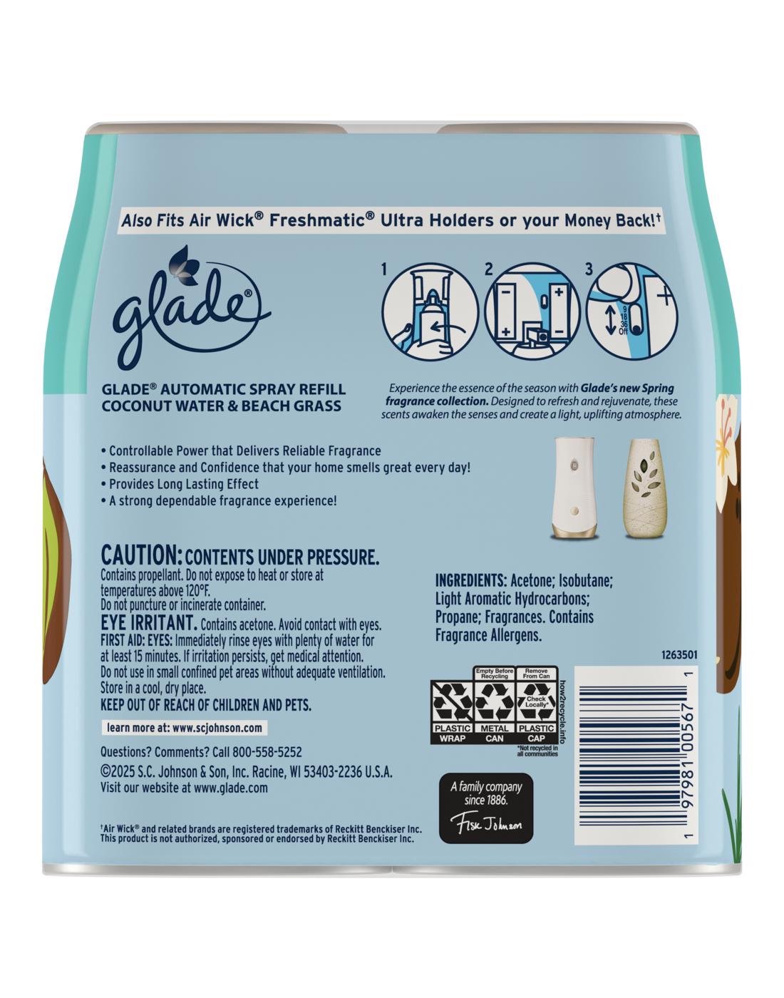 Glade Automatic Refill Spray Value Pack - Coconut Water & Beach Grass; image 2 of 2