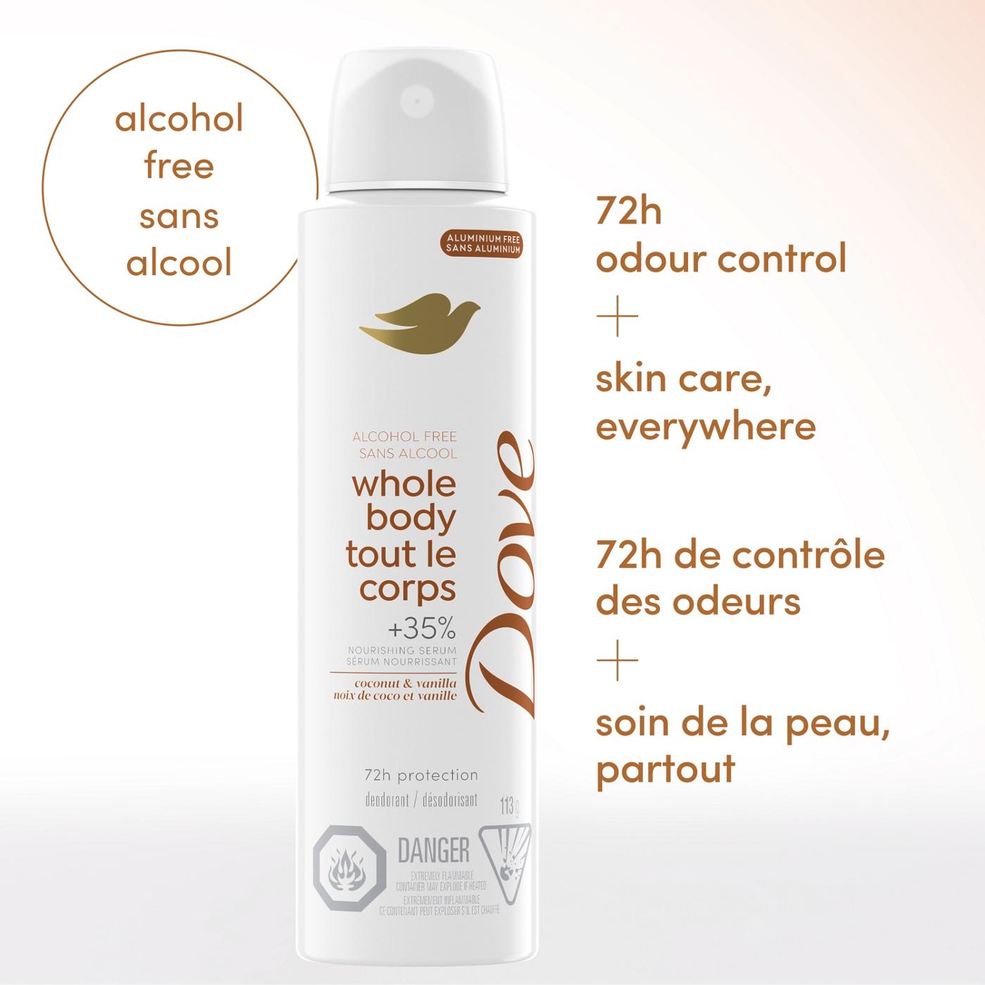 Dove Aluminum Free Sensitive Whole Body Deodorant Spray - Coconut & Vanilla; image 6 of 7