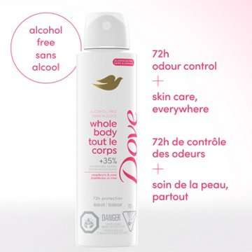 Dove Aluminum Free Sensitive Whole Body Deodorant Spray - Berry Blush