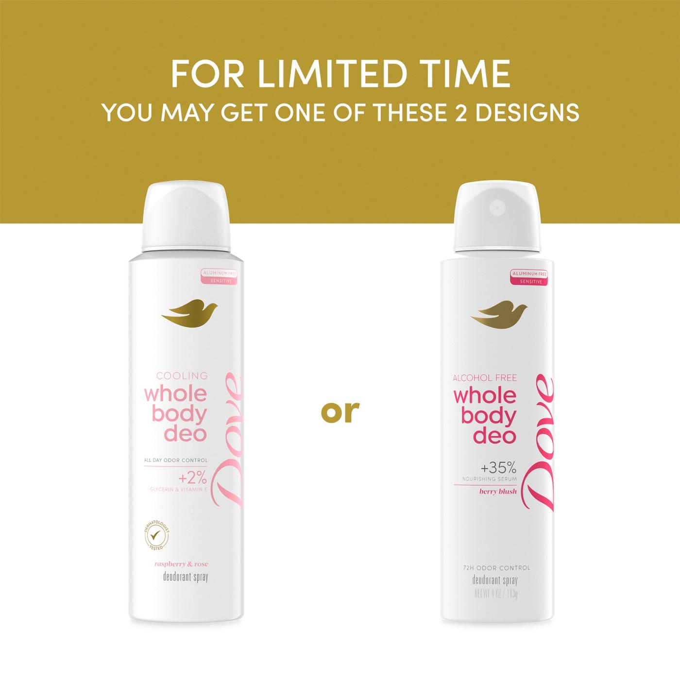 Dove Aluminum Free Sensitive Whole Body Deodorant Spray - Berry Blush; image 3 of 6