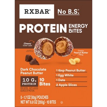 RXBAR Protein Energy Bites Dark Chocolate Peanut Butter Protein Balls