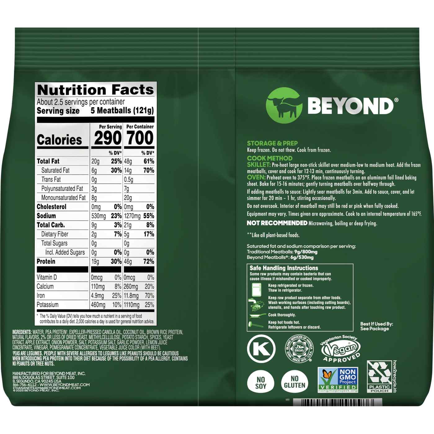 Beyond Meat Plant Based Meatballs - Italian Style; image 2 of 2