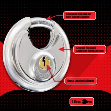 Premier Lock Disc Style Padlock, 2.75''