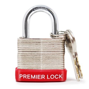 Premier Lock Laminated Steel Padlock, 1.25''