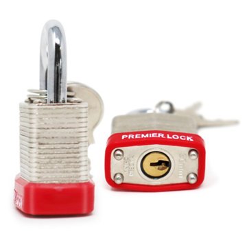 Premier Lock Laminated Steel Padlock, 1.25''
