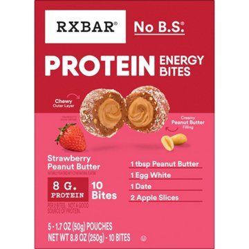 RXBAR Protein Energy Bites Strawberry Peanut Butter - 8g Protein