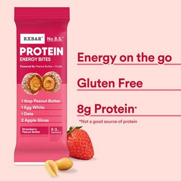 RXBAR Protein Energy Bites Strawberry Peanut Butter - 8g Protein