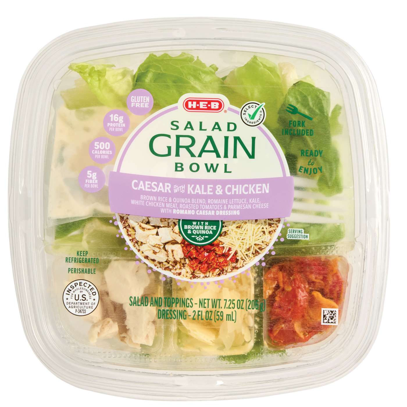 H-E-B Kale Caesar Grain Salad Bowl; image 1 of 2