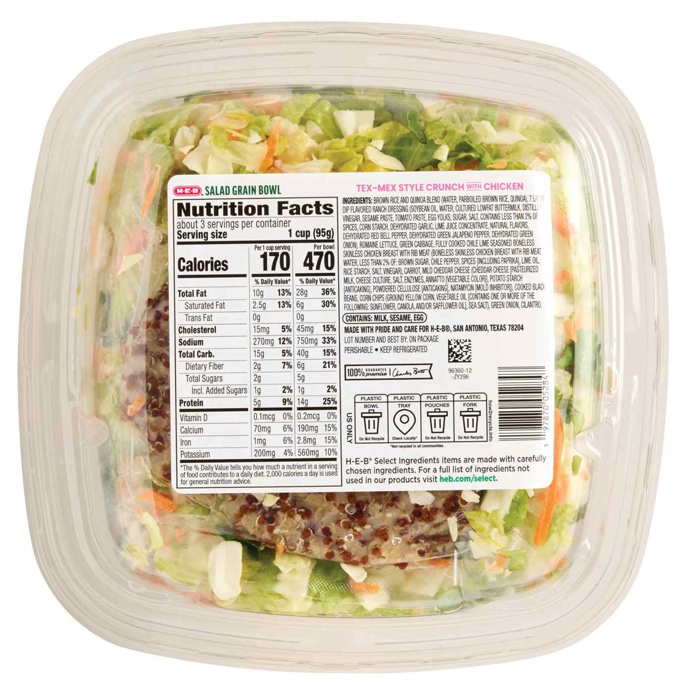 H-E-B Tex-Mex Style Crunch Grain Salad Bowl; image 2 of 2