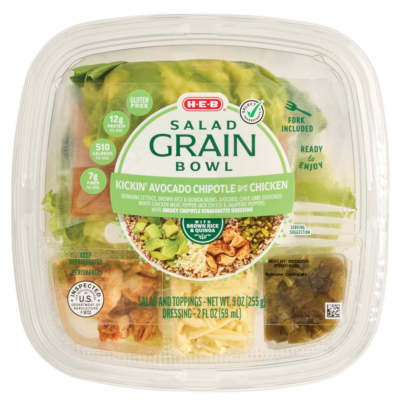 H-E-B Kickin' Avocado Chipotle Grain Salad Bowl; image 1 of 2