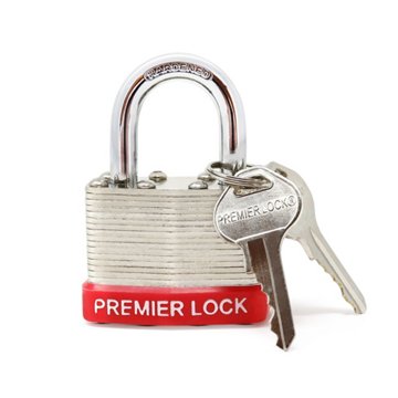Premier Lock Laminated Steel Padlock, 1.75''