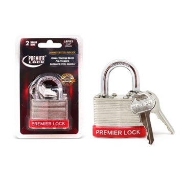 Premier Lock Laminated Steel Padlock, 1.75''
