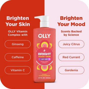 OLLY Bright Mood + Skin Vitamin-Infused Body Wash - Radiant Citrus Currant