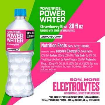 Powerade Zero Sugar Power Water Strawberry Kiwi Flavored Electrolyte Water