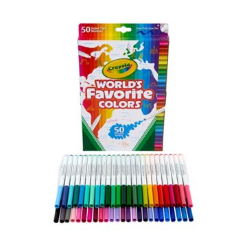 Crayola World's Favorite Colors SuperTips Washable Markers, 50 pk
