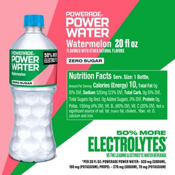 Powerade Zero Sugar Power Water Watermelon Flavored Electrolyte Water
