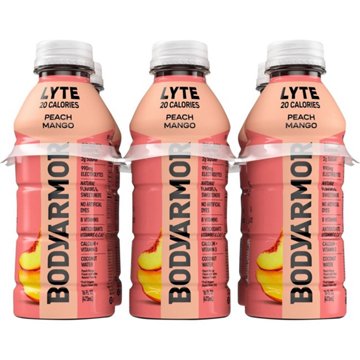 BODYARMOR Lyte Peach Mango Electrolyte Sports Drink 6 pk Bottles