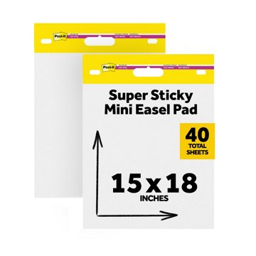 Post-it Super Sticky Mini Easel Pad, 2 pk, 15'' x 18''