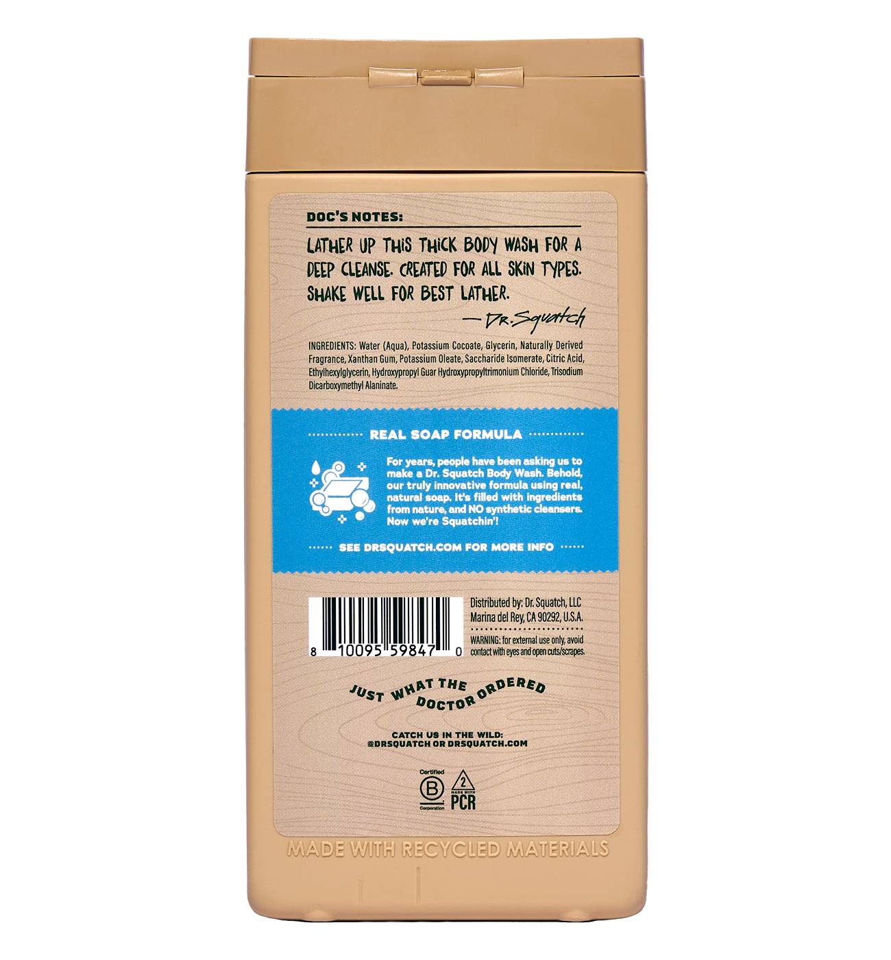 Dr. Squatch Men's Natural Body Wash - Coastal Mist; image 2 of 2