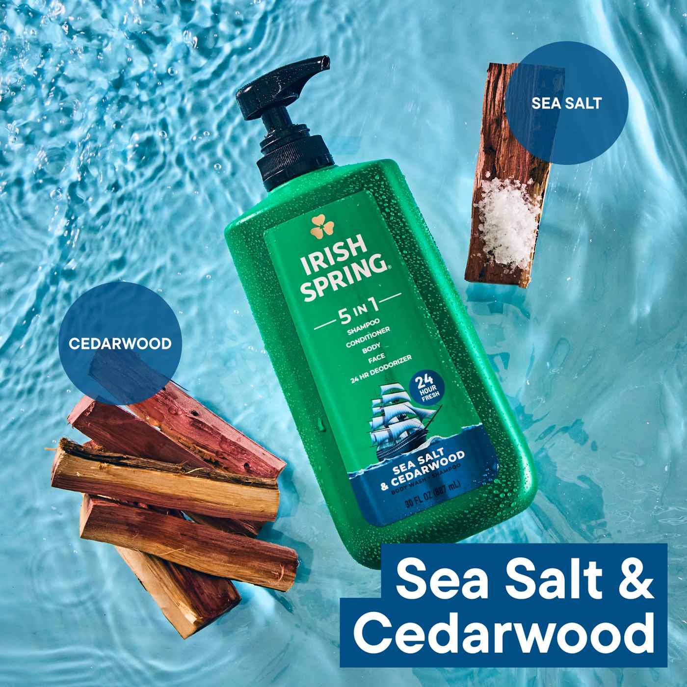 Irish Spring Men's 5-in-1 Body Wash - Sea Salt & Cedarwood; image 9 of 10