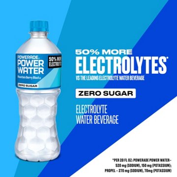 Powerade Zero Sugar Power Water Mountain Berry Blast Electrolyte Beverage
