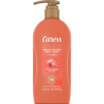 Caress Serum Infused Body Wash Creamy with Vitamin C - Guava Nectar, 20 oz