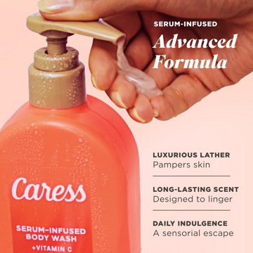 Caress Serum Infused Body Wash Creamy with Vitamin C - Guava Nectar