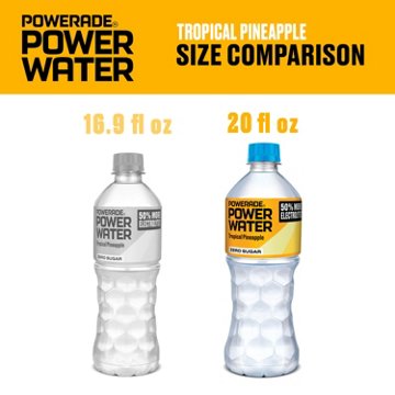 Powerade Zero Sugar Power Water Tropical Pineapple Flavored Electrolyte Water