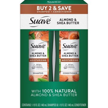 Suave Moisturizing Almond & Shea Butter Shampoo & Conditioner 2 pk