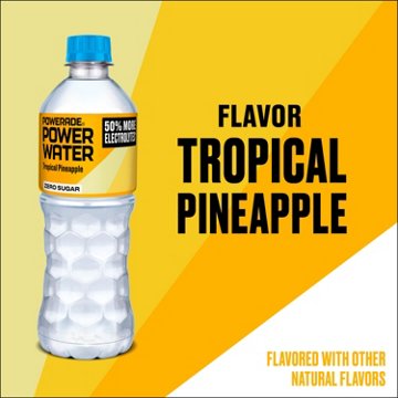 Powerade Zero Sugar Power Water Tropical Pineapple Flavored Electrolyte Water 6 pk Bottles