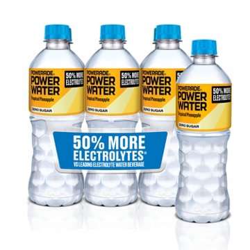 Powerade Zero Sugar Power Water Tropical Pineapple Flavored Electrolyte Water 6 pk Bottles
