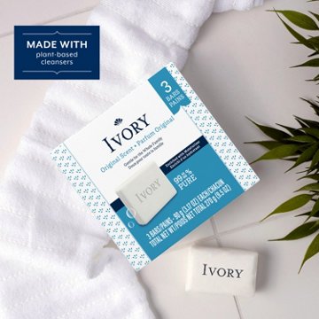 Ivory Gentle Bar Soap, Designed for Whole Family, 99.44% Pure Formula, Original Scent, 3.17 oz (3 Count)