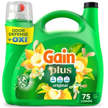 Gain Plus Oxi Liquid Laundry Detergent, 75 Loads - Original, 99 oz