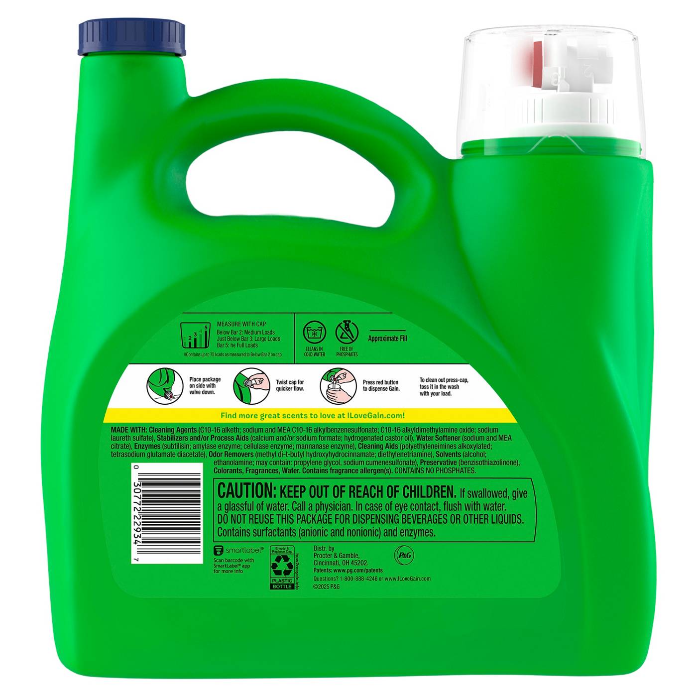 Gain Plus Oxi Liquid Laundry Detergent, 75 Loads - Original; image 4 of 8