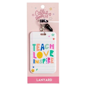 Callie Danielle Teach Love Inspire Teacher Badge Lanyard
