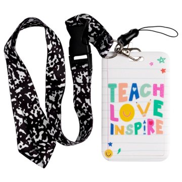 Callie Danielle Teach Love Inspire Teacher Badge Lanyard